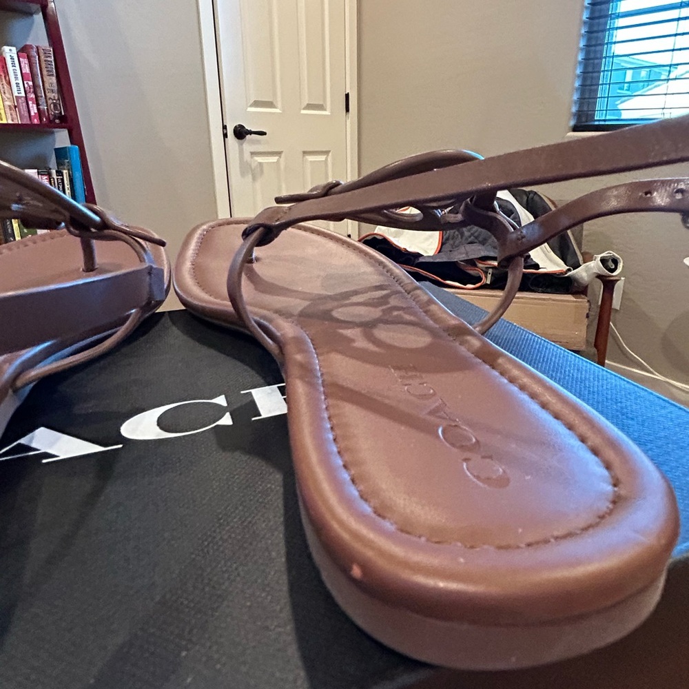 Coach Jaci Leather Sandal, Saddle, Size 8.5 - Picture 8 of 14